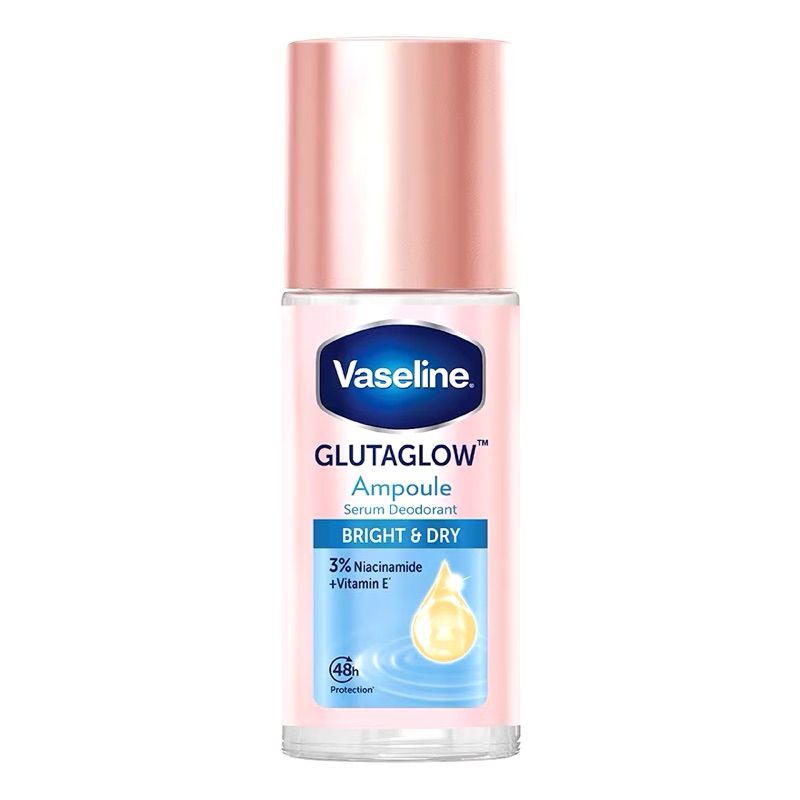 VASELINE GLUTAGLOW Bright and Dry (3% Niacinamide + Vit E) Ampoule Serum 48hr Deodorant 45ml